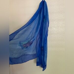 Elegant Blue Sheer Scarf